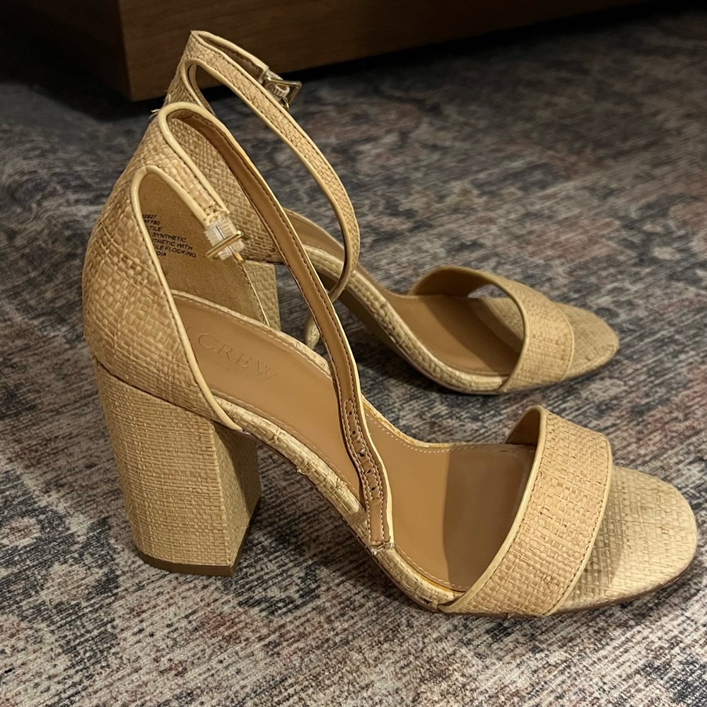 VGUC Jcrew rattan heels, 8.5